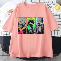 Camiseta Gráfica De Técnica Casual Para Jóvenes Con Estampado De Personajes De Anime Deku Bakugou Katsuki Todoroki Shoto Cuello Redondo Manga Corta Unisex - details 4