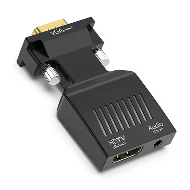 Convertidor VGA a HDMI Compatible Con Cable De Audio 3.5mm Para PS4 PC Laptop TV Monitor Proyector 1080P Adaptador Macho a Hembra - 1