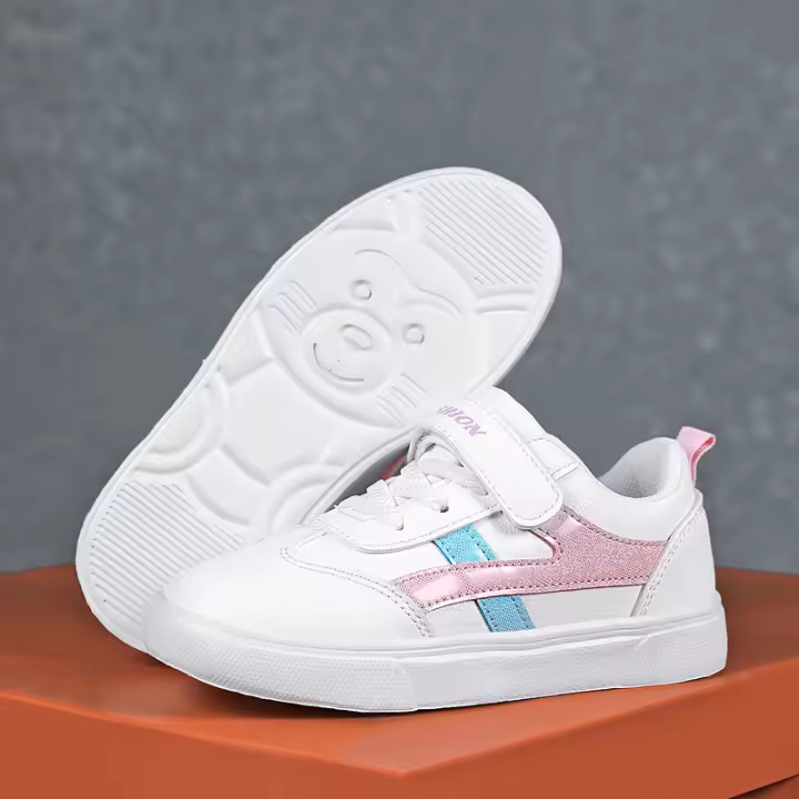 Nuevos Zapatos Deportivos Casuales Para Niños Y Niñas En Piel PU Blanco Zapatos Para Escuela Para Boys Y Girls Tamaño 7-13 Adecuados Para Otoño - 1