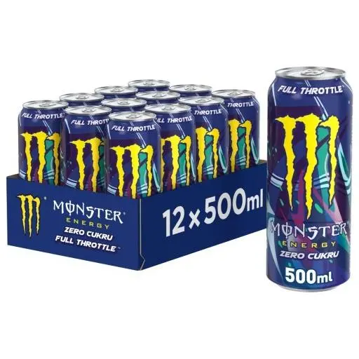 MONSTER FULL THORTTLE ZERO azúcar 500ml - Pack 12 unidades - 1
