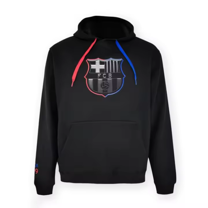 Hoodie Fútbol Club Barcelona sudadera con gorro escudo plateado adulto producto oficial 5002HEBESC - 1