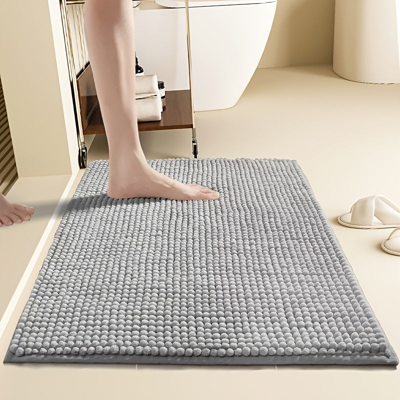 Alfombra de baño absorbente de chenilla - Suave, antideslizante, secado rápido con detalles de borde, perfecta para bañera, inodoro, entrada de ducha - Lavable en máquina,Alfombra Baño Antideslizante, Alfombra Baño Microfibra de Chenille, Alfombra de Baño