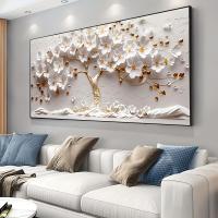 Póster De Arbol Dorado En Lienzo Arte Moderno Para Decoración De Pared En Sala De Estar Y Dormitorio Cuadros Pintura Vertical Rectangular Sin Marco - details 0