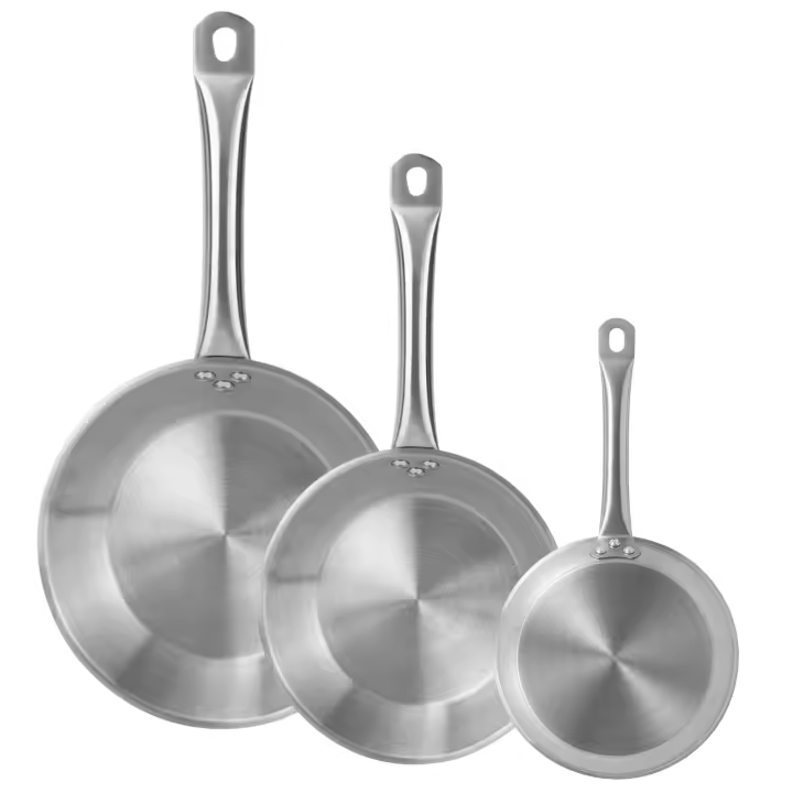 Well Home Sartenes Ø20Ø24Ø28Ø30cm en Acero inoxidable, Aptas para inducción y SIN antiadherente - 1