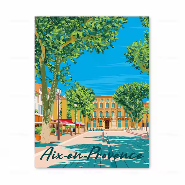 Pintura En Lienzo De Paisaje Costero Francés Provenza Poster De Viaje Arte Para El Salón Decoración Del Hogar Imagen Vertical Rectangular Sin Marco - 1