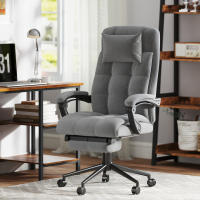 Vinsetto Silla de Oficina Giratoria con Masaje, Silla de Escritorio Reclinable hasta 155°, Función de Calefacción, Altura Ajustable, Reposapiés, para Estudio, Gris - details 1