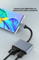 Adaptador De Dock Hub 4K Type C a HDMI USB C 3.0 VGA PD Para Macbook Samsung S20 Huawei Xiaomi Compatible Con Dex - details 1