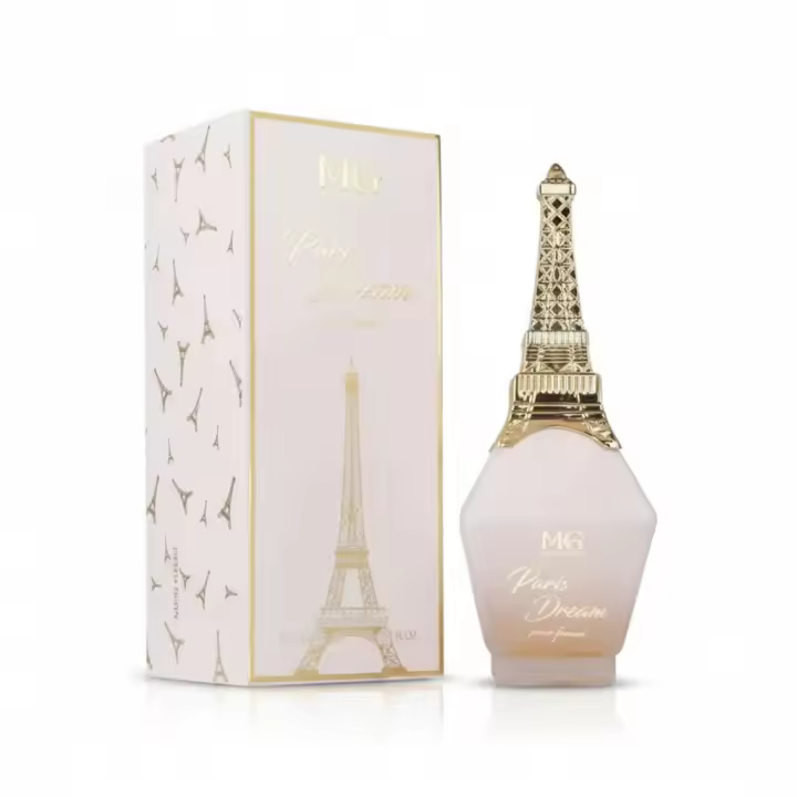 Perfume Paris Dream Eau de Parfum para mujer, fragancia femenina y delicada con un aroma suave y romántico. Ideal para el día a día o para ocasiones especiales. Presentado en frasco decorativo inspirado en París con estuche original. 🚚 Envíos a España 24 - 1