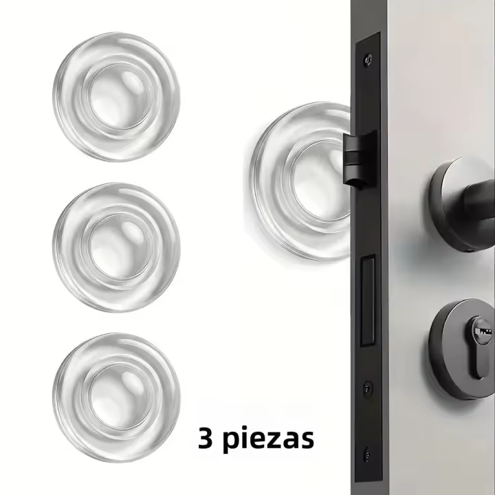 Paradas De Puerta Absorbentes De Choque 3/6/12pcs Transparentes Autoadhesivas Protección De Pared Reducción De Ruido Fácil Instalación - 1