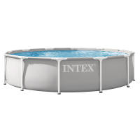 INTEX - Piscina desmontable redonda, modelo Prism Frame de hasta 4 metros de diámetro, con y sin depuradora, color gris, lona tricapa PVC-poliéster, interior efecto gresite, +6 años, montaje 30 minutos, piscinas desmontables, piscinas familiares - details 0