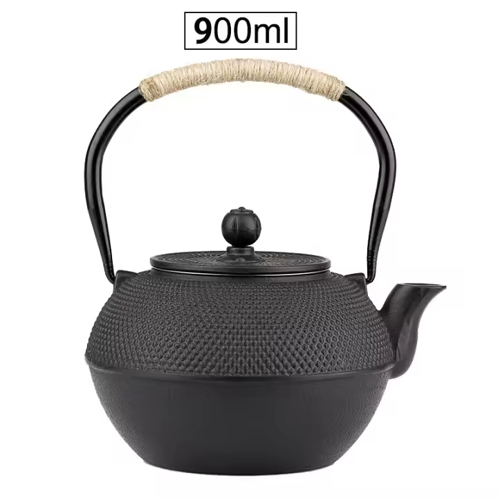 Tetera De Hierro Japonés Con Infusor De Acero Inoxidable Tetera De Hierro Fundido Para Hervir Agua Y Té Oolong Capacidades De 600/900/1200ML - 1