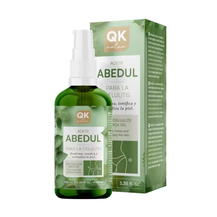 QKnatur - Aceite de Abedul para la Celulitis - 100ml - Con Extractos Naturales - Tonifica, Reafirma, Hidrata y Revitaliza la piel - Mejora la elasticidad - 1
