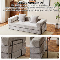 Sofá cama convertible de chenilla suave Sinaopus, asiento doble, no requiere montaje - tela resistente a los arañazos, imprescindible para apartamentos cómodos - details 2