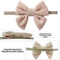 9Pcs Lote Cinta De Corduroy Sólido Para Bebé Niños Y Niñas Accesorios De Cabello Elásticos Para Recién Nacidos Gorros De Topknot De Nylon - details 2