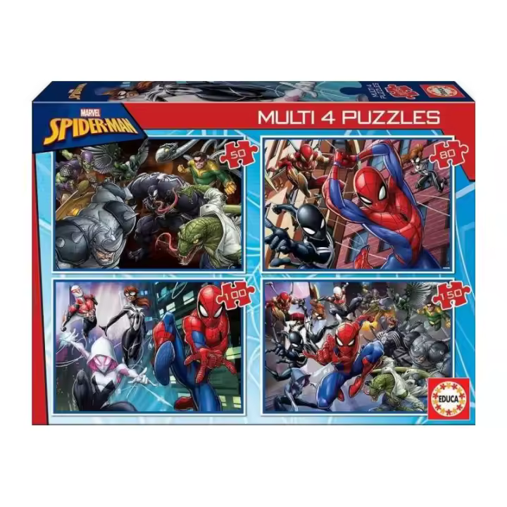 Multi 4 Puzzles Spider-Man progresivos de Educa - 1