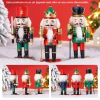 Soldado De Navidad De Madera 20CM Versión Gruesa Decoración Creativa Para El Hogar Con Colores Rojo/Azul Verde Ornamento De Artesanía Folclórica - details 9