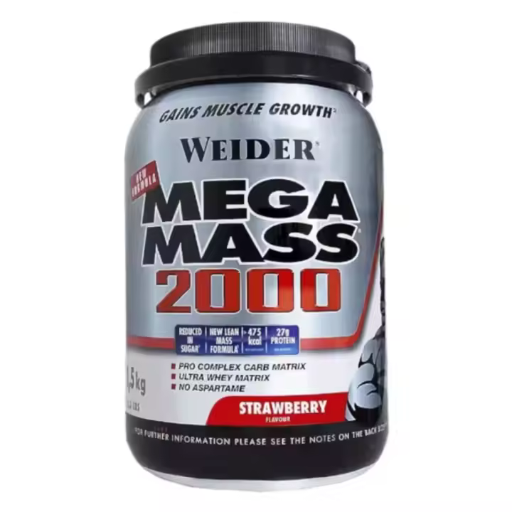 Weider Mega Mass 2000 – Gainer para Ganar Masa Muscular - 1,5 kg - 1