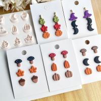 Set De 9 Cortadores De Arcilla Poliema Para Otoño Recogida Tema Calabaza Hoja Hongo Luna Múltiples Uso Para DIY Joyería De Halloween - details 0
