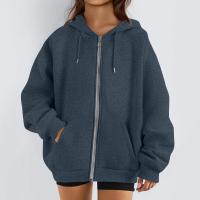 Sudadera De Mujer Con Capucha Abrigo Casual De Color Sólido Otoño E Invierno Con Bolsillos Y Cierre De Cremallera Largo Manga Para Calle - details 49