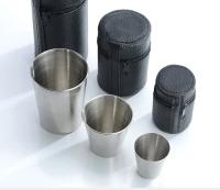 4PCS Copas De Camping De Acero Inoxidable 30/70/170ml Taza De Viaje Portátil Para Café Baijiu Whiskey Ocio Al Aire Libre Senderismo Barra Nestable - details 6