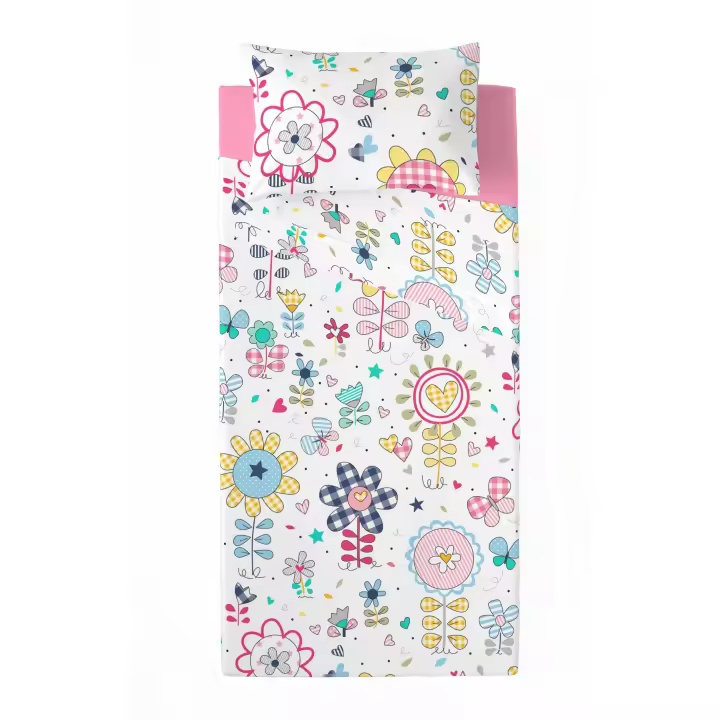 JUEGO DE SÁBANAS INFANTIL 100% ALGODÓN VICHY SPRING COOL KIDS FABRICADO EN ESPAÑA - 1