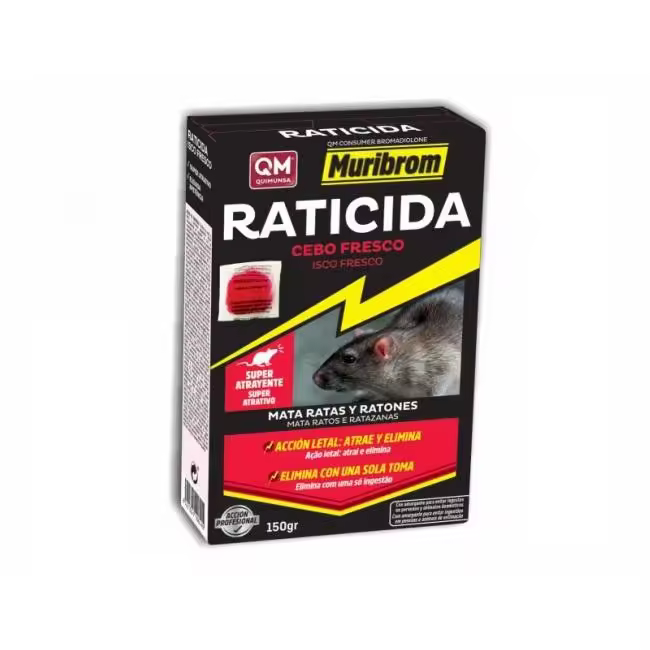 Muribrom Cebo Fresco Veneno contra ratas y ratones eficaz y atrayente - Estuche 150g - 1