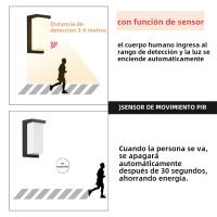 Lámpara De Pared Exterior LED Impermeable IP66 Con Sensor De Movimiento Iluminación Moderna Para Porche Balcón Jardín - details 3