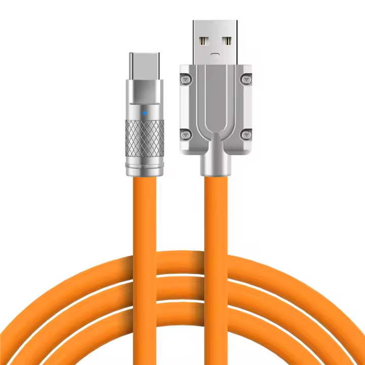 Cable De Carga Rápida 120W USB Tipo C Micro USB Silicone Líquido Para Huawei Samsung Compatible Con USB a Lightning Type-C - 1