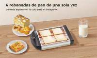 Tostadora eléctrica de 900W con calentamiento rápido, 4 ranuras, bandeja recogemigas de acero inoxidable, para cocina y hogar, tostar 4 panes una vez, temporizador mecánico variable, control de dorado, función stop, temporizador en sentido antihorario - details 1