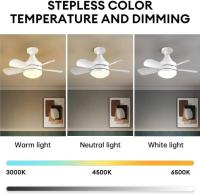 Ventilador de techo con casete E26, 3 Colores, atenuacion continua, 18 "con Rosca, 3 velocidades, para dormitorio, Cocina, lavadero, Garaje, color Blanco - details 2