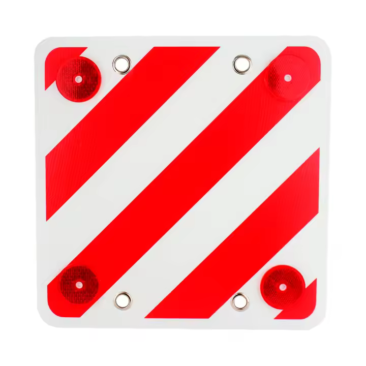 Panel Trasero Reflectante para señalización de Cargas Que exceden el límite del vehículo | Visibilidad Nocturna | Cuadrado 50 x 50 cm | Reflector para tu Seguridad y la de los demás | Marca RevolutionLine - 1