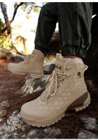 Botas De Trabajo Para Hombre De Cuero De Alta Calidad Botas De Combate Deserticas Antideslizantes Para Senderismo Y Motocicleta - details 8