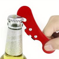 1pc Multifuncional Abrebotellas De Acero Inoxidable Abrebotellas Manual Ergonómico Accesorios De Vino Con Lado Seguro - details 2