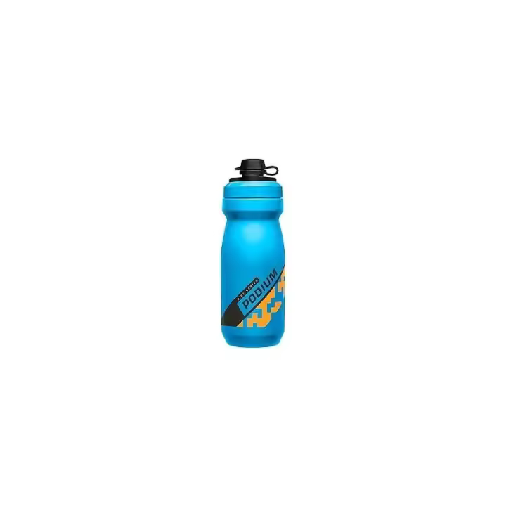 CAMELBAK - Bidón Podium Dirt Color Azul 620 ml para ciclismo de montaña, con tapón anti-barro integrado, tecnología Jet Valve auto-cierre y bloqueo ergonómico anti-fugas - 1