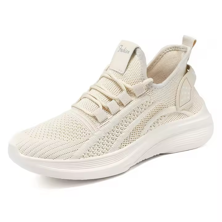 Zapatillas Casuales Para Mujer Transpirables De Malla De Aire Con Punta De Calcetín Slip-on Outdoor Zapatos Con Plataforma Gruesa - 1