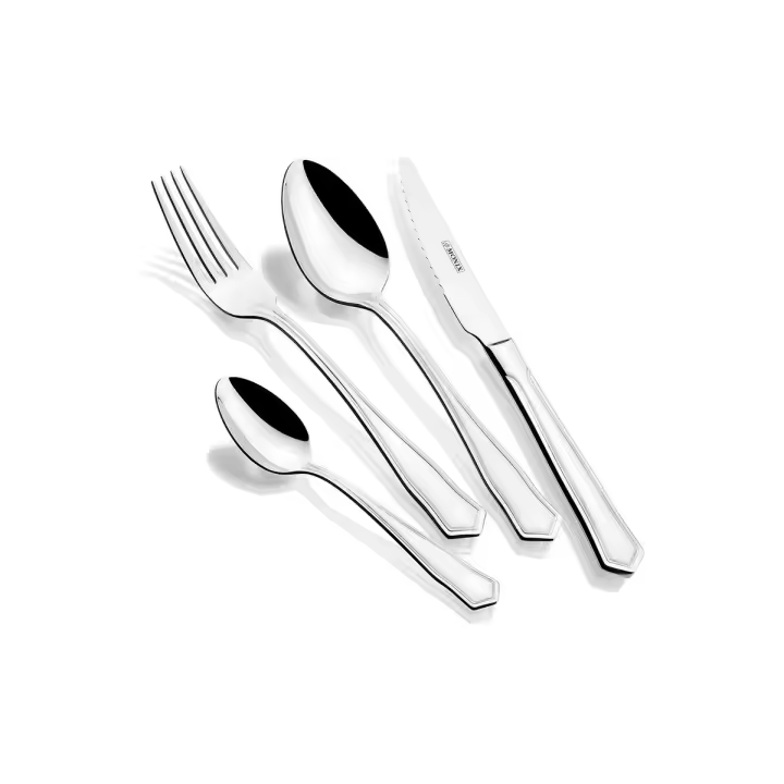 Monix Florencia - Juego cubiertos 24 piezas con chuletero acero inoxidable. Acabado pulido brillante. Espesor 2,5mm 6 comensales - 1