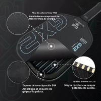 Pala De Pickleball GX2 Pickleball Paddle GEN5 Carbon Rib Foam Core Profesional Para Torneos 3K Carbon Fiber 16MM 230g±10g - details 2