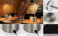 Lámpara De Mesa LED Recargable USB Luz Nocturna Táctil De 3 Colores Metal Para Decoración De Habitación Luz De Escritorio Para Exterior Y Comedor - details 11