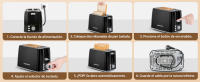 AIGOSTAR Tostadora ( 2 Ranuras, 7 Ajustes, Descongelación y Recalentar) & Hervidor de Agua Eléctrico de Cristal (1.7 L, 2200W) - details 3