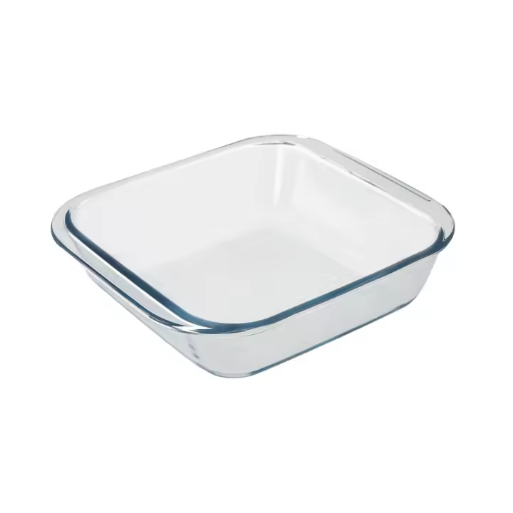 Fuente horno cristal borosilicato cuadrada 1,1litros. 18x18 cm. ideal meclas, ensaladas, postres, cocina, resposteria. libre bpa - 1