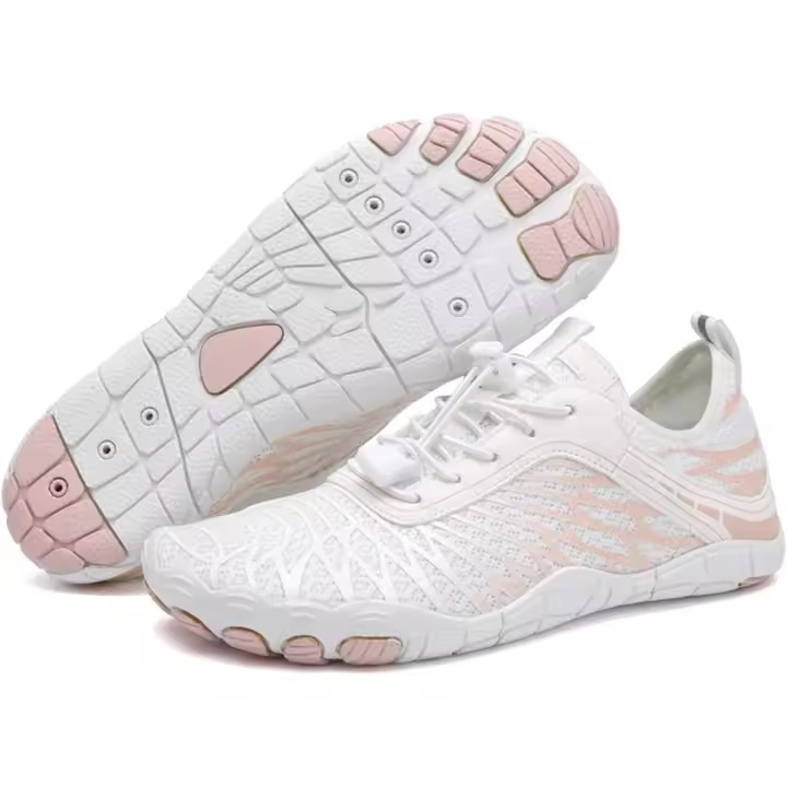 AONETIGER Zapatos de baño Zapatos de Agua para Hombre Zapatos de Playa para Mujer Zapatos descalzos Transpirables de Verano Zapatos de natación Antideslizantes Zapatos de Surf Zapatos acuáticos Zapatos de Fitness Blanco 39 - 1