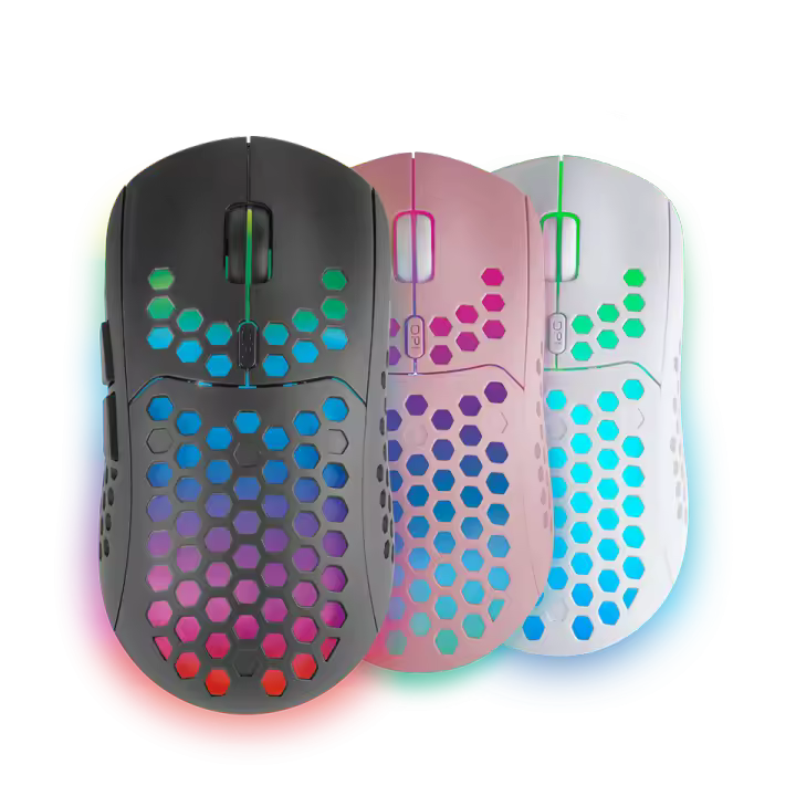 Mars Gaming MMW3, Ratón Gaming Inalámbrico, RGB Flow, Ultraligero 79g, 3200DPI, Ratón PC Negro, Rosa o Blanco - 1