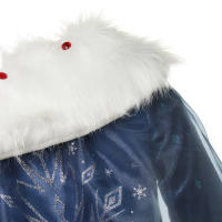 Vestido De Princesa Elsa Azul Con Copa De Pelo De Nieve Para Niñas Traje De Invierno Con Manga Larga Y Collar De Pelo De Nieve Disfraz De Reina De La Nieve Para Fiesta De Navidad Y Carnaval - details 9