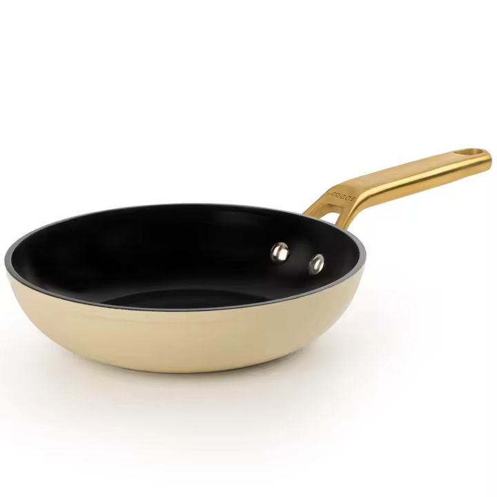 ARCOS Samoa Iconic Beige - Sartén Antiadherente Cerámico (20 cm) - Aluminio Forjado - Mango Dorado de Acero Inoxidable - 1