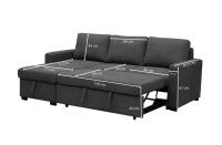 Chaiselongue cama modelo Patón con arcón abatible - color gris marengo. - details 1