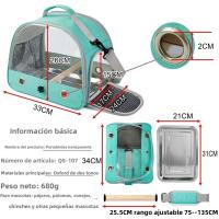 Mochila Portátil Para Perros Con Percha Y Ventana Lateral Plegable Pequeña Caja De Viaje Para Mascotas Suministros De Jaula Para Pájaros - details 13