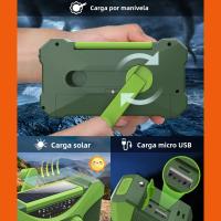 Radio De Emergencia Portátil 10000mAh Con Radio AM FM WB NOAA Solar Crank Manual LED Flashlight SOS Alarm Power Bank - details 8