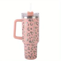 Taza De Viaje Inmunda De 40oz Con Estampado De Leopardo Y Palanca De Acero Inoxidable Reutilizable Para Deportes Al Aire Libre Y Camping - details 8