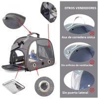 Mochila Portátil Para Perros Con Percha Y Ventana Lateral Plegable Pequeña Caja De Viaje Para Mascotas Suministros De Jaula Para Pájaros - details 7
