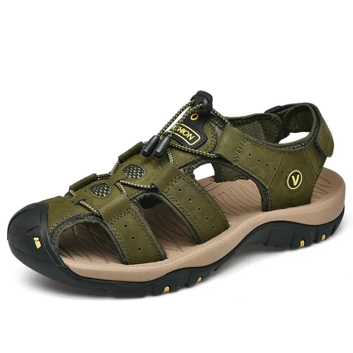 TK Zapatillas De Playa Para Hombre Cuero Antideslizante Casual Aumento De Altura Cómodas Zapatillas Deportivas Hombre Sandalias De Verano - 1